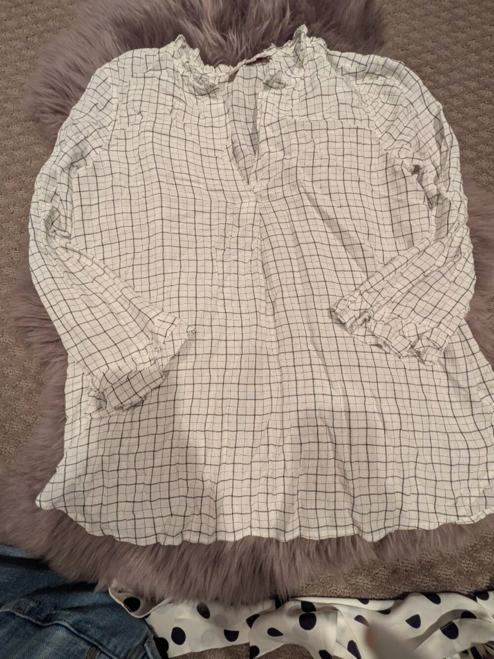 Super soft box plaid blouse !